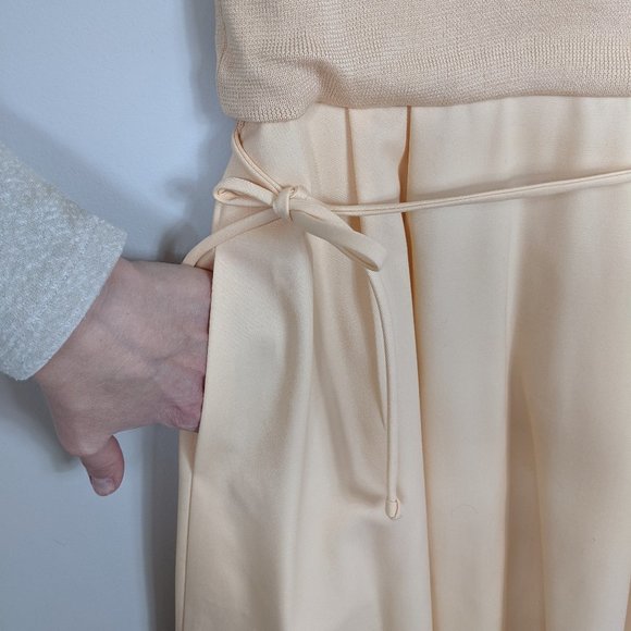 Vintage CIAO Ltd. 1980's Career Wear Belted Sweater Dress 100% Cotton - Picture 5 of 5